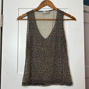 Vintage look sheer leopard print cami